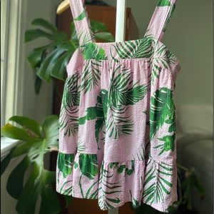 Square neck seersucker camisole Seersucker